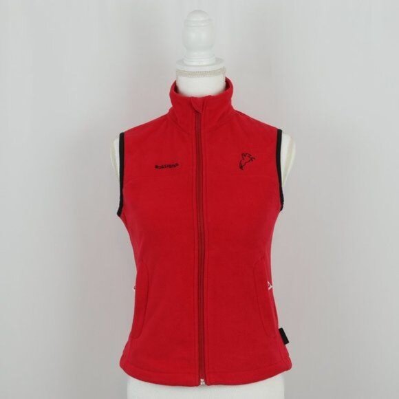 Rossignol Telluride Women's Small Red Fleece Embroidered Full Zip Vest - Picture 1 of 12